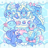 amount:multiple body-type:feral grouping:water-types series:eeveelutions series:pokemon species:azurill species:lapras species:mudkip species:popplio species:sobble species:squirtle species:vaporeon species:wooper style:girly style:pastel-colors // 540x540 // 150KB