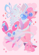 amount:multiple body-type:feral body-type:semi-anthro food grouping:fairy-types species:cleffa species:jigglypuff style:dithering style:girly style:pastel-colors sundae // 540x763 // 101KB