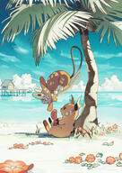 amount:pair atmosphere:beach body-type:semi-anthro flower heat species:alolan-raichu species:raichu straw_hat // 540x763 // 177KB