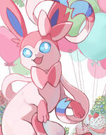 amount:solo atmosphere:garden balloons body-type:feral cake food series:eeveelutions series:pokemon species:sylveon style:playful sweets // 1609x2048 // 755KB
