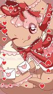 amount:solo atmosphere:valentines-day body-type:feral oc outfit series:pokemon species:eevee wearing-bow // 383x680 // 65KB