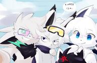 amount:multiple annoyed bat-wings body-type:feral body-type:semi-anthro glasses goggles nerdy series:pokemon species:eevee // 1000x654 // 83KB