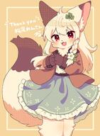 amount:solo body-type:anthro body-type:feral body-type:semi-anthro dress outfit species:fox style:dithering style:kemono // 1504x2048 // 311KB