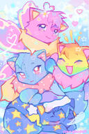 amount:multiple amount:pair atmosphere:fantasy body-type:feral species:cat style:colorful style:girly style:playful style:sparkly style:very-girly // 1200x1800 // 514KB
