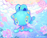 amount:solo atmosphere:beach atmosphere:fantasy body-type:semi-anthro flower species:manaphy style:colored-lighting style:kawaii // 1500x1200 // 383KB