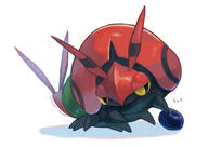 amount:solo body-type:feral body-type:semi-anthro oran-berry series:pokemon species:venipede style:painted // 1447x1023 // 682KB