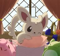 amount:solo atmosphere:home atmosphere:sunlight body-type:semi-anthro plush species:minccino // 900x850 // 697KB
