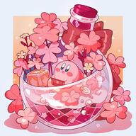 amount:solo body-type:blob character:kirby plants series:kirby species:unknown style:abstract-background style:girly style:one-color style:pink // 2480x2480 // 2.1MB