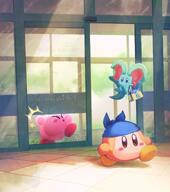 amount:multiple atmosphere:mall atmosphere:sunlight body-type:blob character:elfilis character:kirby character:waddle-dee series:kirby species:unknown style:painted // 1100x1242 // 170KB