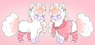 amount:pair amount:solo body-type:feral cloak crown oc princess species:alolan-vulpix style:girly style:multiple-scenarios style:outline style:playful style:very-girly thigh-highs // 1915x905 // 152KB