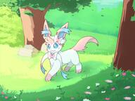 amount:solo atmosphere:field atmosphere:hills atmosphere:sunlight atmosphere:windy body-type:feral flower series:eeveelutions series:pokemon species:sylveon style:kawaii style:painted // 2048x1536 // 269KB