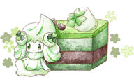 amount:solo body-type:blob body-type:semi-anthro cake clover food species:alcremie species:food-creature style:watercolor sweets // 829x506 // 343KB