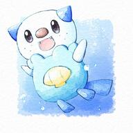 amount:solo body-type:semi-anthro series:pokemon species:oshawott species:otter style:watercolor // 600x600 // 87KB
