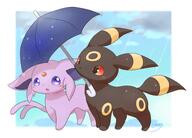 amount:pair atmosphere:rain body-type:feral forehead-gem series:eeveelutions series:pokemon species:espeon species:umbreon style:playful // 2252x1624 // 219KB