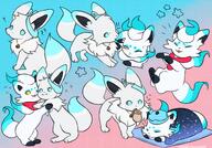 affection amount:pair bell body-type:feral hugging oc scarf series:pokemon sleeping species:eevee species:shiny-pokemon species:zorua style:dithering style:multiple-scenarios style:simple-colors // 2000x1400 // 620KB