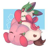 amount:solo body-type:feral oc plush series:eeveelutions series:pokemon species:leafeon style:abstract-background style:playful wearing-bow // 920x924 // 84KB