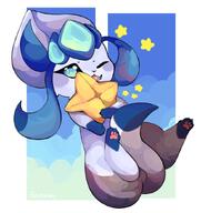 amount:solo atmosphere:stary body-type:feral series:eeveelutions series:pokemon species:glaceon stars // 800x850 // 347KB