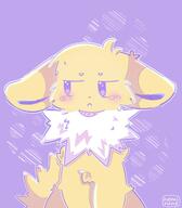 amount:solo annoyed blushing body-type:feral series:eeveelutions series:pokemon species:jolteon style:contrasting-colors style:outline style:pastel-colors style:playful style:simple-colors visibly-shy // 1794x2048 // 224KB