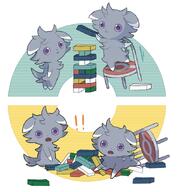 amount:pair atmosphere:playroom blocks body-type:semi-anthro jenga series:pokemon silly species:espurr style:multiple-scenarios surprise // 810x878 // 370KB