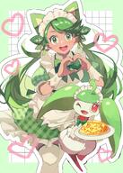 amount:pair body-type:humanoid body-type:semi-anthro catgirl food maid omelyte outfit species:human species:steenee style:outline style:pastel-colors style:playful thigh-highs // 2591x3624 // 800KB