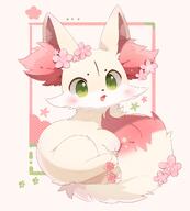 amount:solo body-type:feral fluffified species:fennekin style:abstract-background style:contrasting-colors style:dithering style:kawaii style:playful // 1800x2000 // 205KB