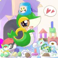 amount:solo atmosphere:home atmosphere:playroom body-type:semi-anthro crayons plush species:snivy style:playful style:very-playful // 1600x1600 // 261KB