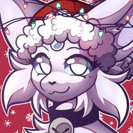 amount:solo atmosphere:christmas bell bell-collar body-type:feral collar forehead-gem hat series:eeveelutions series:pokemon species:espeon // 2000x2000 // 408KB
