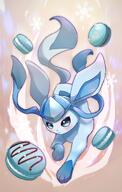 amount:solo atmosphere:snowy body-type:feral chocolate food hall-of-fame:bronze hall-of-fame:silver macarons series:eeveelutions series:pokemon species:glaceon style:kawaii sweets // 1077x1696 // 176KB