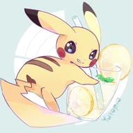 amount:solo body-type:feral drink species:pikachu style:kawaii style:pastel-colors // 1000x1000 // 79KB