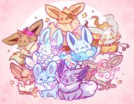 amount:multiple body-type:feral cookies eye-patch feminine flower hall-of-fame:bronze hall-of-fame:silver necklace oc series:pokemon shell species:eevee style:girly style:glow style:playful wearing-flower // 1500x1164 // 283KB