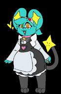 amount:solo bell-collar body-type:anthro collar crayons glasses goggles maid nerdy oc outfit species:shinx style:kemono style:no-anti-aliasing // 431x665 // 64KB