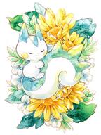 amount:solo body-type:feral content species:pachirisu style:watercolor sunflower // 900x1200 // 163KB