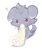 amount:solo body-type:semi-anthro eating food series:pokemon species:espurr sweets // 600x777 // 120KB