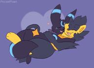 affection amount:pair animated body-type:feral cheek-rub cuddling pressing-same-body-part-against-each-other scarf series:eeveelutions series:pokemon species:luxio species:shiny-pokemon species:umbreon // 1000x726 // 308KB