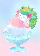 amount:solo body-type:feral feminine flower food hall-of-fame:bronze shaved-ice species:shaymin style:girly style:kawaii style:outline sweets wearing-flower // 1451x2048 // 223KB