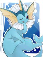 amount:solo body-type:feral series:eeveelutions series:pokemon species:vaporeon style:abstract-background style:outline wink yawn // 1536x2048 // 261KB