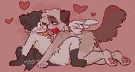 affection amount:pair atmosphere:valentines-day bell-collar body-type:anthro body-type:semi-anthro boop collar flower glasses hall-of-fame:bronze hall-of-fame:silver heart-shape holding-object holding-object-in-mouth nerdy romance smug species:cat style:girly style:kemono visual-teasing wings // 1530x820 // 40KB