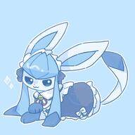 amount:solo body-type:feral maid outfit series:eeveelutions series:pokemon species:glaceon style:blue style:outline style:pastel-colors // 1500x1500 // 155KB