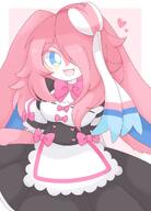 amount:solo body-type:anthro body-type:semi-anthro maid outfit series:eeveelutions series:pokemon species:fusion species:lopunny species:sylveon style:abstract-background style:girly style:kemono style:one-color style:pink style:very-girly // 1475x2048 // 219KB