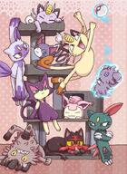 amount:multiple atmosphere:cat-tower atmosphere:frilly-background body-type:feral body-type:semi-anthro hall-of-fame:bronze hall-of-fame:silver series:pokemon species:alolan-meowth species:espurr species:glameow species:litten species:meowth species:perserker species:skitty species:sneasel species:sneasler style:playful style:scribbles telekinesis // 600x821 // 150KB