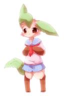 amount:solo body-type:anthro body-type:semi-anthro embarrassed outfit schoolgirl-outfit series:eeveelutions series:pokemon skirt species:leafeon style:kawaii style:kemono style:over-exposure style:playful style:very-kawaii visibly-shy // 672x1010 // 45KB