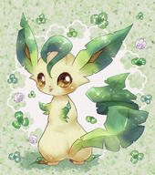 amount:solo body-type:feral flower series:eeveelutions series:pokemon species:leafeon style:girly style:green style:playful style:sparkly // 1060x1200 // 1.0MB