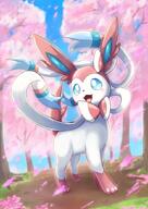 amount:solo atmosphere:petals atmosphere:sakura body-type:feral series:eeveelutions series:pokemon species:sylveon style:kawaii style:painted // 600x849 // 88KB