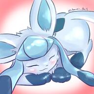 amount:solo body-type:feral happy relaxed series:eeveelutions series:pokemon species:glaceon style:kawaii style:painted // 1200x1200 // 129KB