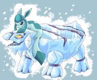 amount:pair atmosphere:snowy body-type:feral riding series:eeveelutions series:pokemon species:avalugg species:glaceon style:painted // 1200x980 // 199KB