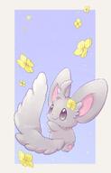 amount:solo atmosphere:flowers body-type:feral body-type:semi-anthro feminine flower species:minccino style:girly style:white-border wearing-flower // 646x1010 // 53KB