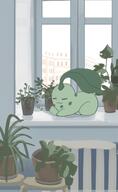 amount:solo atmosphere:home atmosphere:town body-type:feral hall-of-fame:bronze species:chikorita style:painted style:simple-colors // 740x1200 // 437KB