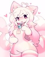 amount:solo bell-collar body-type:anthro collar species:cat style:girly style:kemono style:one-color style:pink thigh-highs wearing-bow // 1627x2047 // 203KB