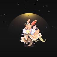 :3 ^-^ amount:solo atmosphere:fashion bare-shoulders black-background black-bow blush body-type:semi-anthro bow closed-eyes clothed-pokemon dress female full-body fur-trim hair-bow happy jewelry leg-up neck-fur necklace open-mouth paws ribbon series:pokemon simple-background skirt-hold sleeveless sparkle species:eevee spotlight standing standing-on-one-leg star-(sky) star-(symbol) tail tail-bow tail-ornament tail-ribbon toeless-legwear yellow-shirt // 4096x4096 // 463KB
