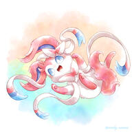 amount:solo body-type:feral series:eeveelutions series:pokemon species:sylveon style:watercolor // 2000x2000 // 3.3MB